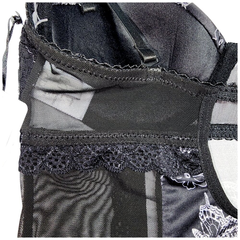Jessica Simpson intimates  Babydoll Lingerie- SMALL- Black & White- Women's - Picture 9 of 14